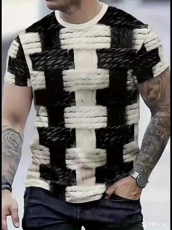 1-Pack Men's Stylish Polyester T-Shirt - Round Neck, Lightweight, Breathable, Machine Washable, Solid Color, All-Season Casual Wear for Men