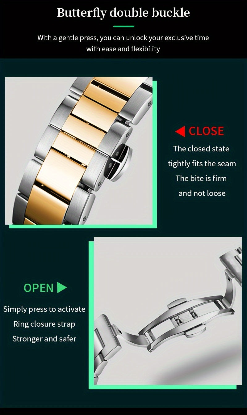 VA VA VOOM Men's Sport Watch with 3D Large Dial, Stainless Steel Band, 24Hr Chronograph, Dual Time, Calendar, Stopwatch & High Quality - Quartz Movement for Gym, Outdoor, Business Casual - Ideal Gift, Outdoor Timing Tool, Sle