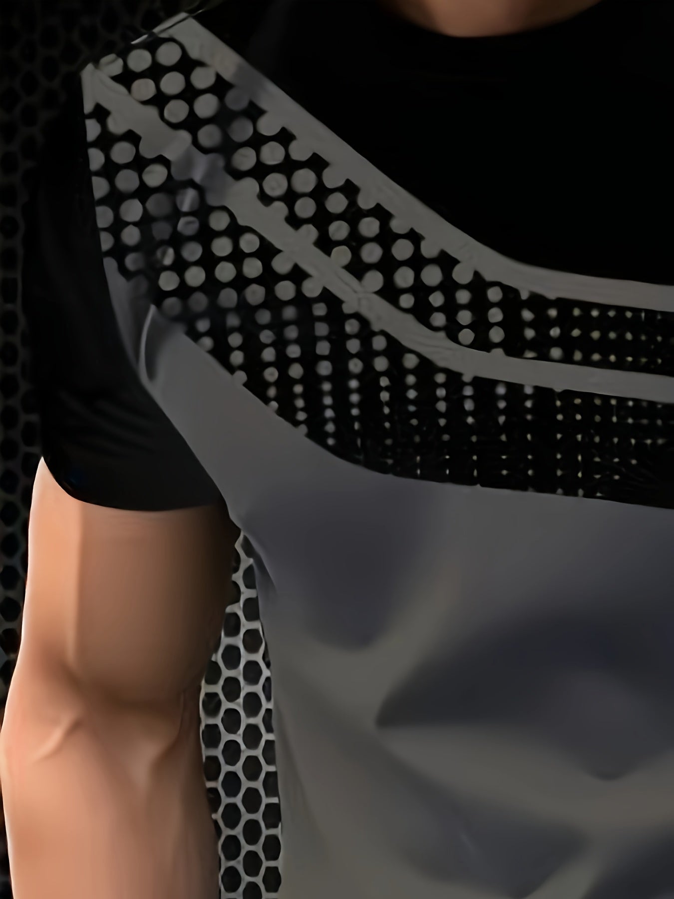 Men'S Stylish Black & Gray Striped T-Shirt - Soft Polyester Fabric, 3D Digital Print Design, Casual Crew Neck, Short Sleeve, Perfect for Summer, Everyday Comfort Tee | Modern Casualwear | Comfortable Fit