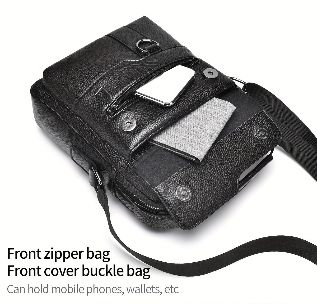 New Men's Crossbody Bag Messenger Bag with Mahogany Pattern Large Capacity Design PU Material Men's Casual Retro Adjustable Shoulder Bag for Going Out Valentine's Day Gift for Husband or Boyfriend