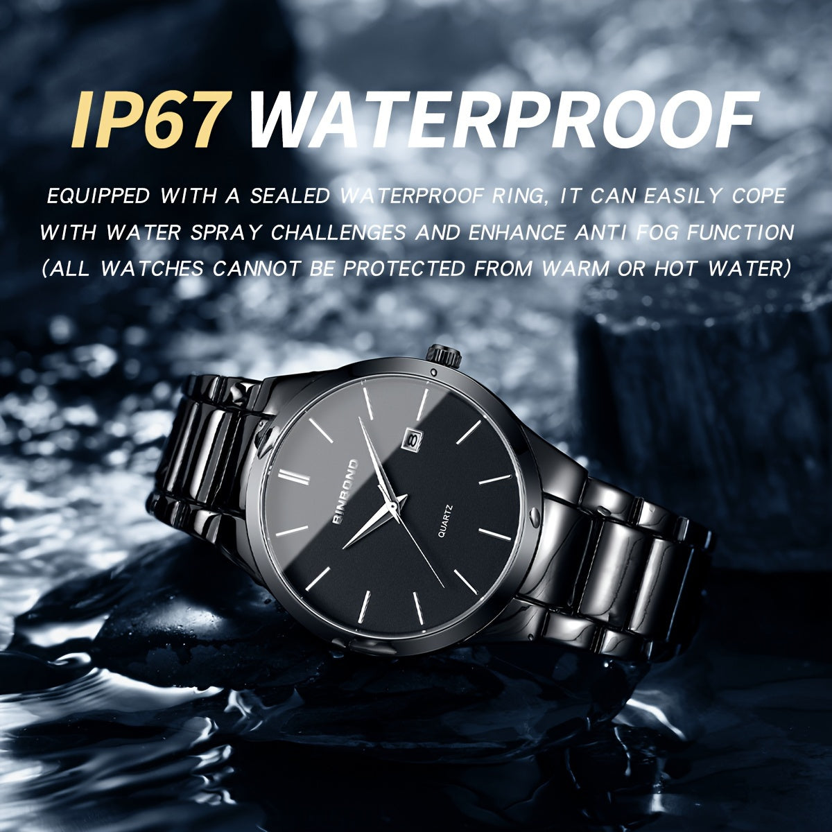 Men's quartz watch alloy strap watch calendar watch sports leisure waterproof Men's watch