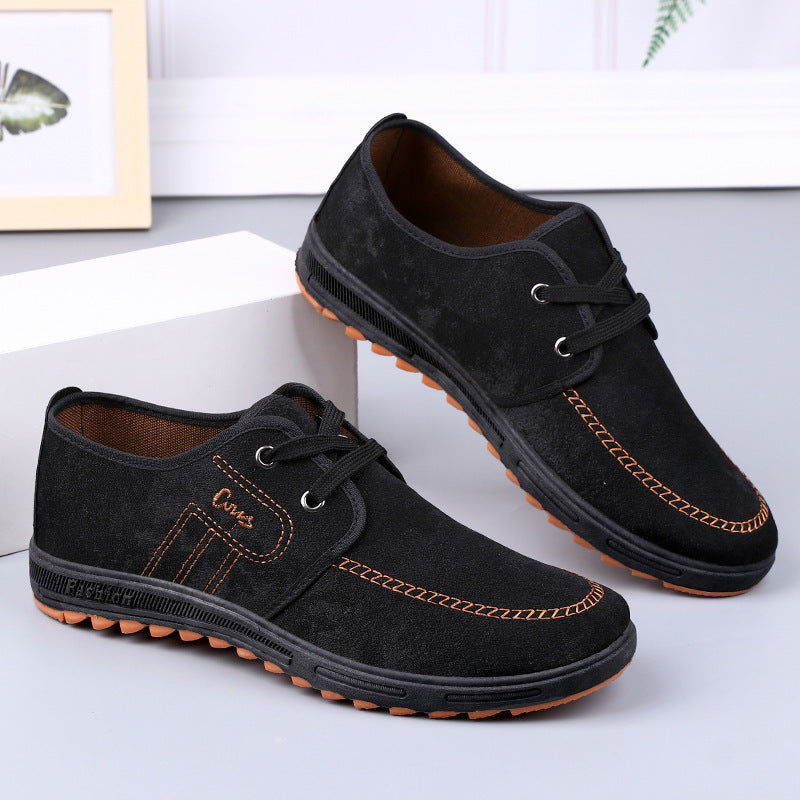 Men'S Soft Sole Slip-On Loafers - Brown Fabric Upper with Rubber Sole, Comfortable Casual Shoes for Casual Attire, Casual Footwear | Slipon Design | Comfortable Footwear