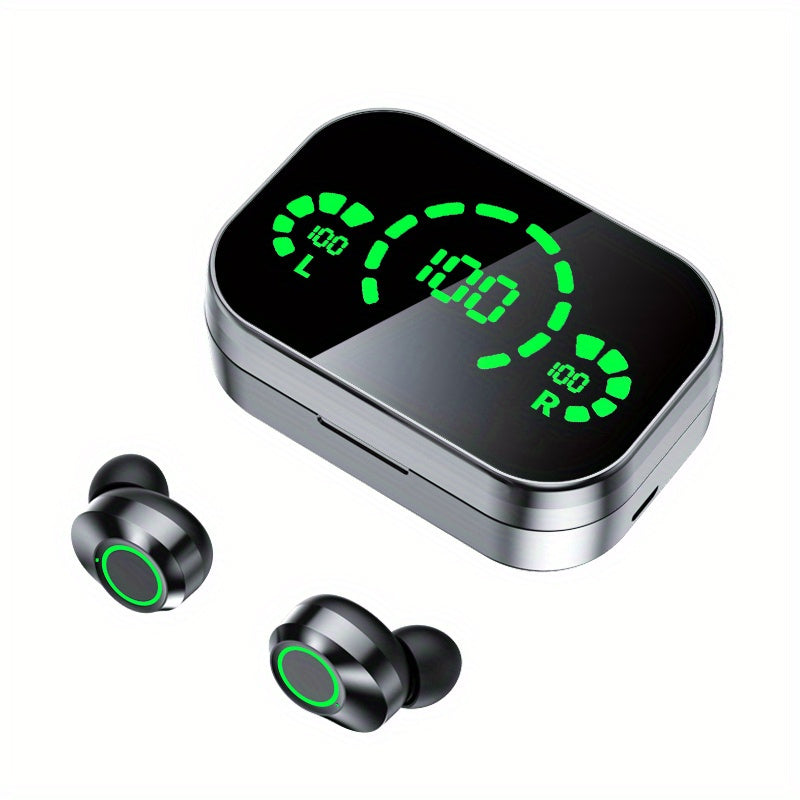 Hi-Fi Sound Wireless Earbuds with LED Charging Case, Touch Control, Noise-Canceling In-Ear Headphones, Wireless Connectivity, Quick Charge Compatible, Voice Call Noise Reduction, and Battery Indicator - Ideal for Gaming & Spo