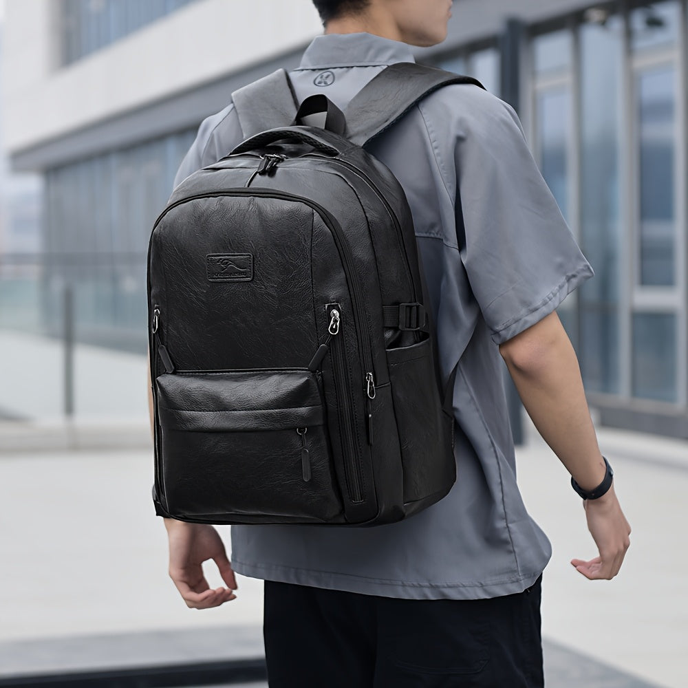 1pc Men's Business Backpack, Casual Synthetic Leather Backpack for Daily Commute, Outdoor & Sporty Style, Fashionable Trendy Backpack 501bd37