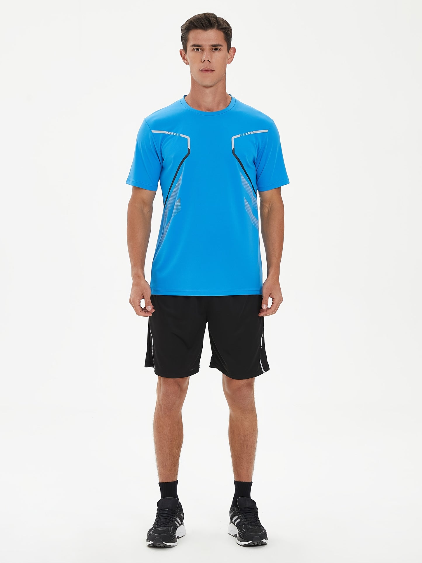 Men'S Lightweight Running Set - Breathable, Quick-Dry Athletic Wear with Zipper Pockets, Ideal for Outdoor Fitness & Training, Casual Sportswear|Casual Sportswear, Athletic Wear