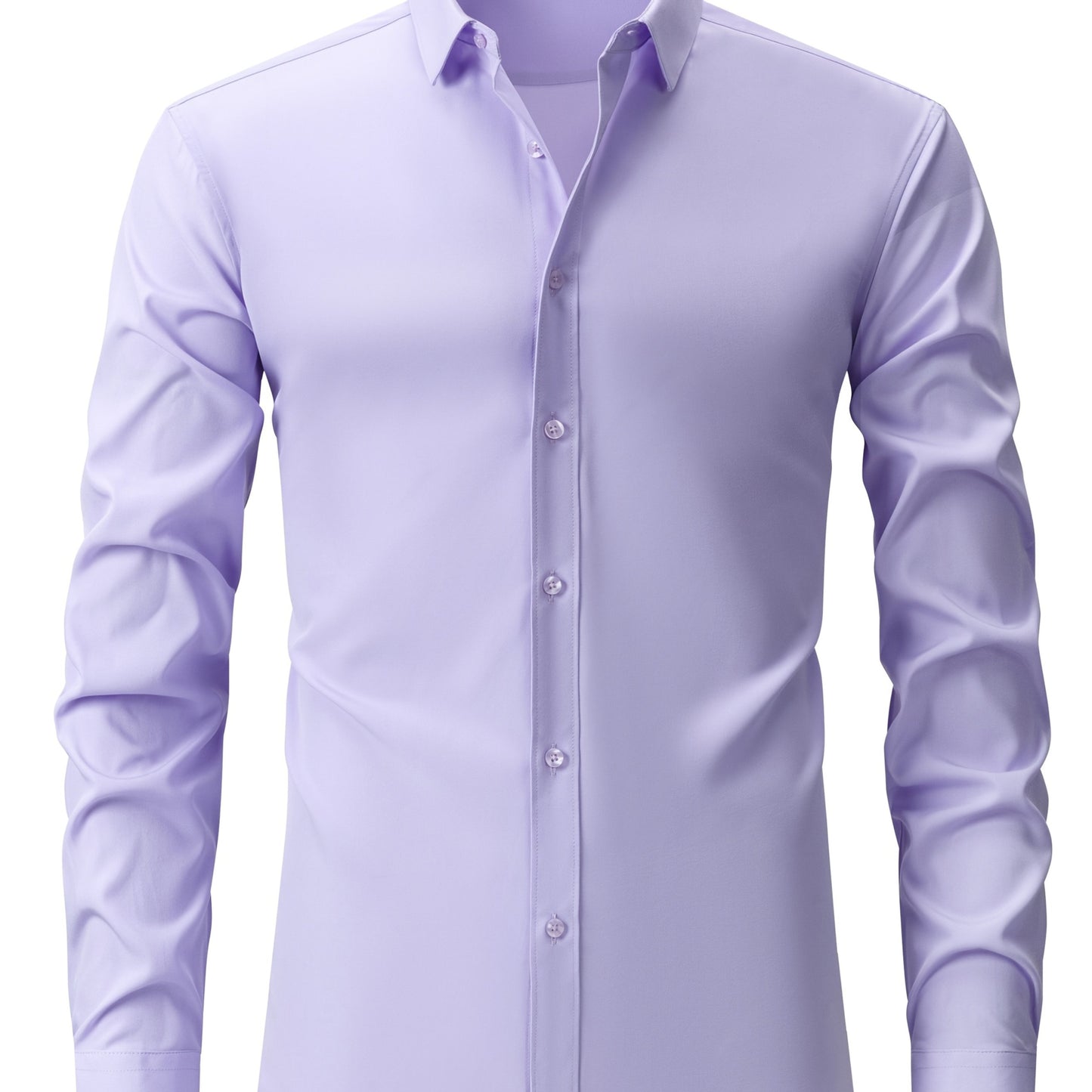 2025 New Men'S Business Slim-Fit Long-Sleeve Shirt, Wrinkle-Free, Elastic, And Smooth Fabric.
