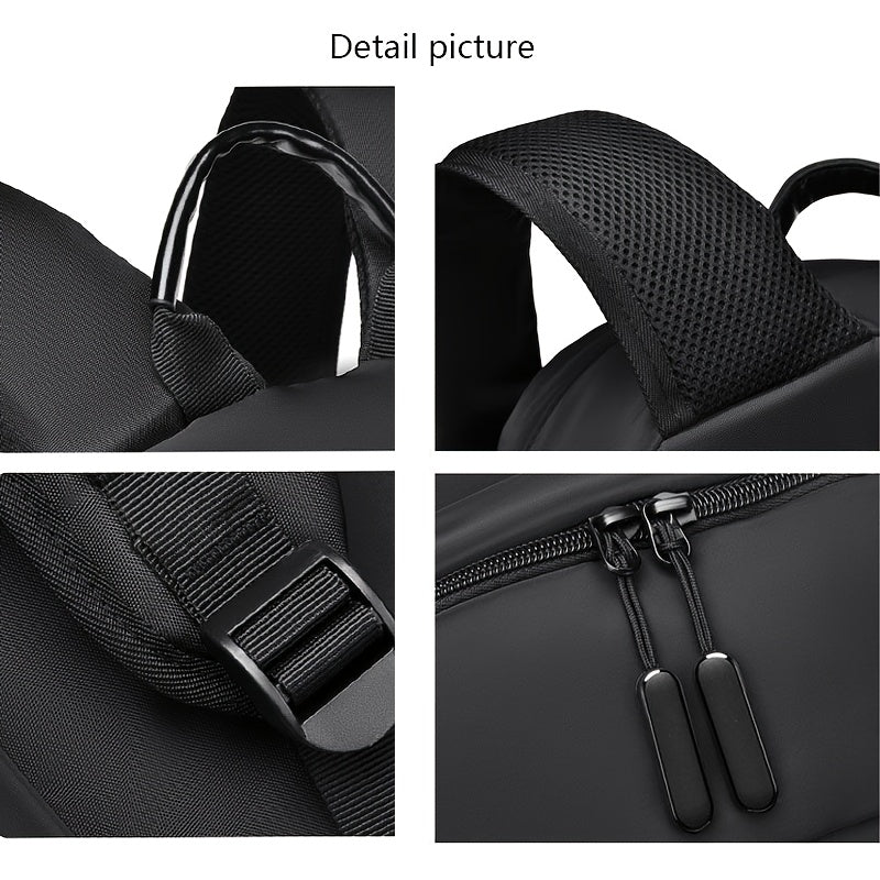Stylish Black Backpack for Men - Versatile Laptop & Travel Bag with Large Capacity, Durable & Lightweight Design for Commuting, Outdoor Adventures, and Business Trips, Travel Backpack