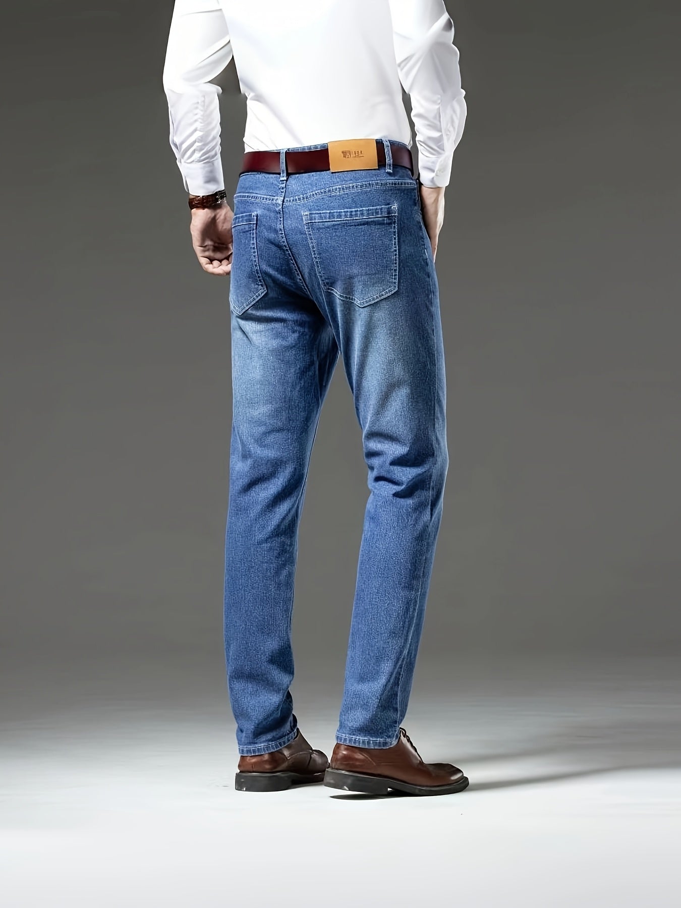 New Autumn Lightweight Business Casual Men'S Jeans, Stylish Slim-Fit Long Pants with Elastic Fabric.