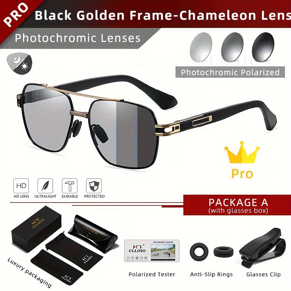 CLLOIO Top Quality Photochromic Men Women Polarized Driving Chameleon Anti-glare Sport UV400