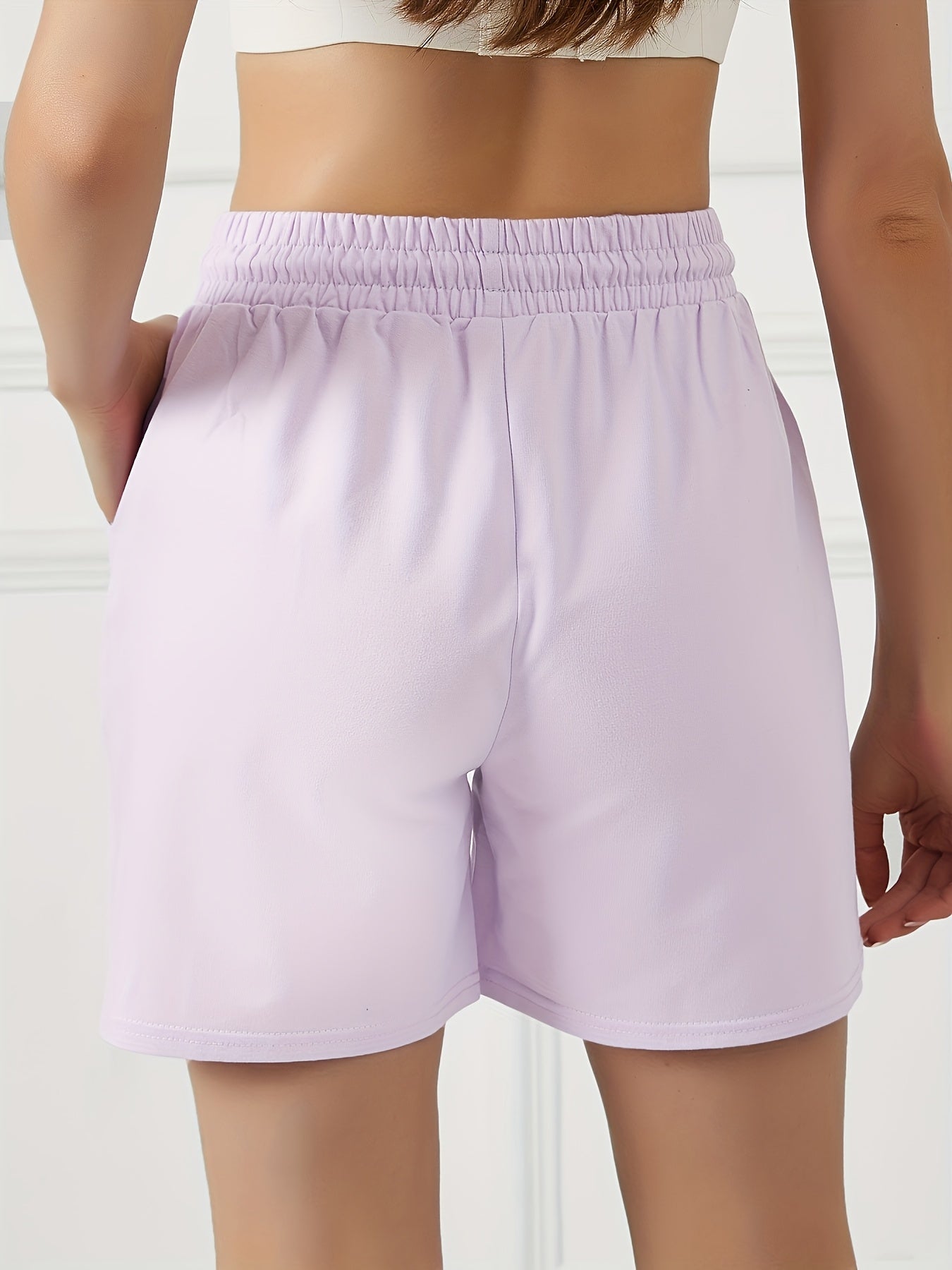 Summer Women'S Casual Shorts with Two Pockets, Drawstring Waist, Suitable for Running, Yoga, And Workouts, Loose And Comfortable, Five-Point Length.