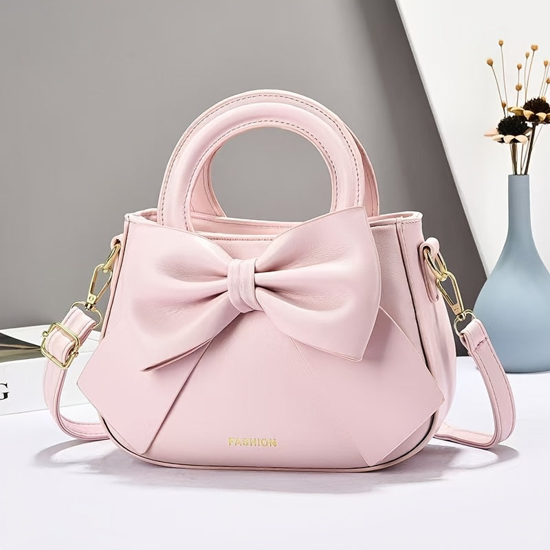 Large Capacity Practical Crossbody Women'S Bag 2025 New Commuting Versatile Cute Elegant Bow Design Fashionable Lightweight Fresh Street Outing Essential Shoulder Bag
