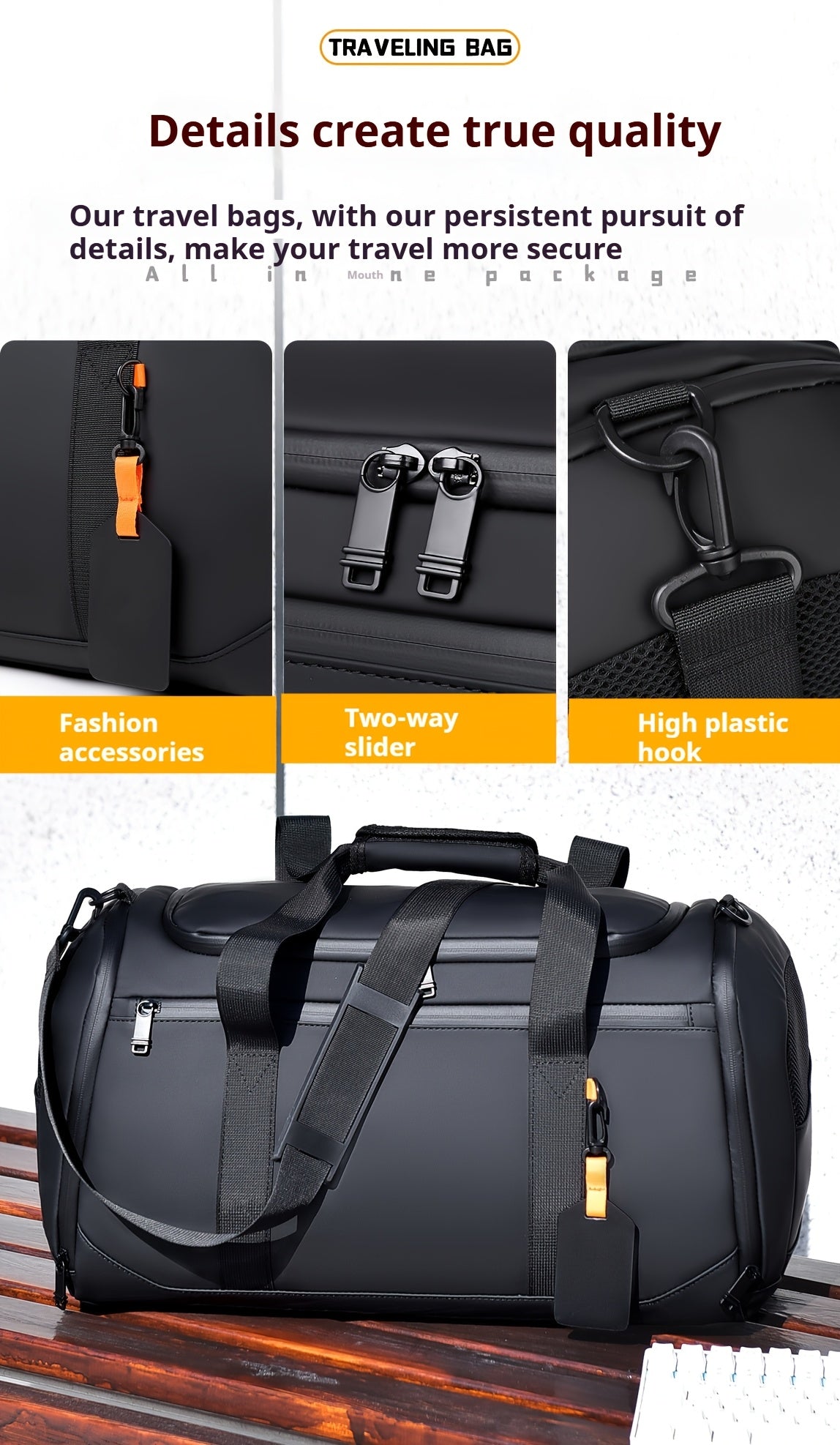 UNIXINU Large Capacity Travel Duffel Bag - Durable Oxford Cloth, Spacious & Stylish Unisex Overnight Sports Gym Bag with Multiple Compartments, Perfect for Fitness, Outdoor Adventures & Weekend Getaways, Travel Bag