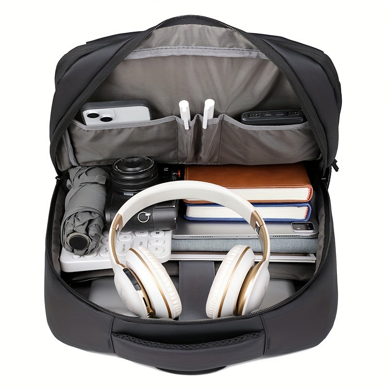 Stylish Men's Business Backpack - Large Capacity, Multi-Layer with Zippers, Durable Oxford Material, Perfect for Daily Commute & School