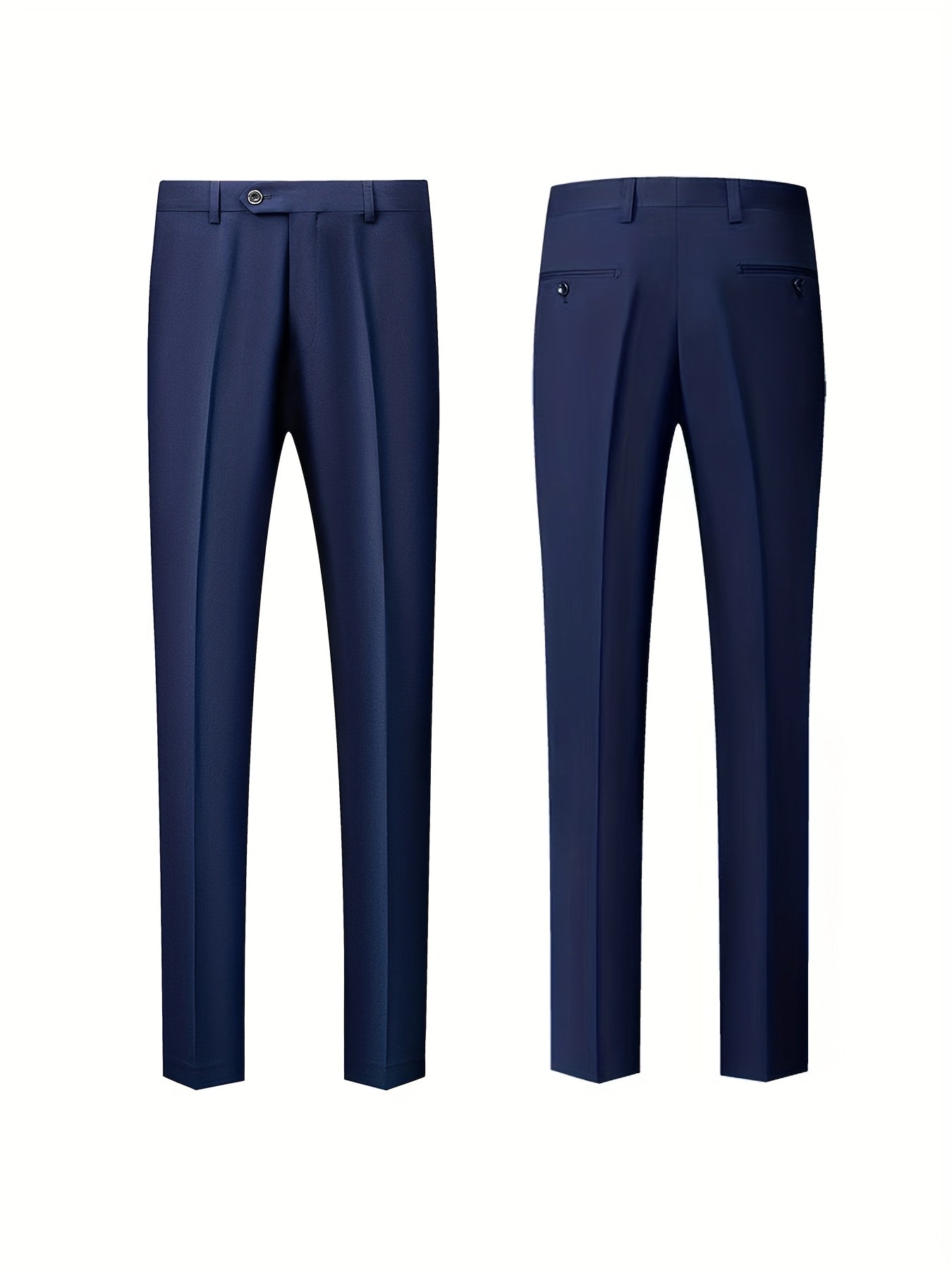 Men'S 3pcs Suit Set, Solid Color Polyester 78.90% Viscose 21.10% Non-Stretch Fabric, Regular Fit Long Sleeve Lapel Collar, Button Detail, Woven Wedding Party Business Casual Suit with Vest, Shirt, and Pants