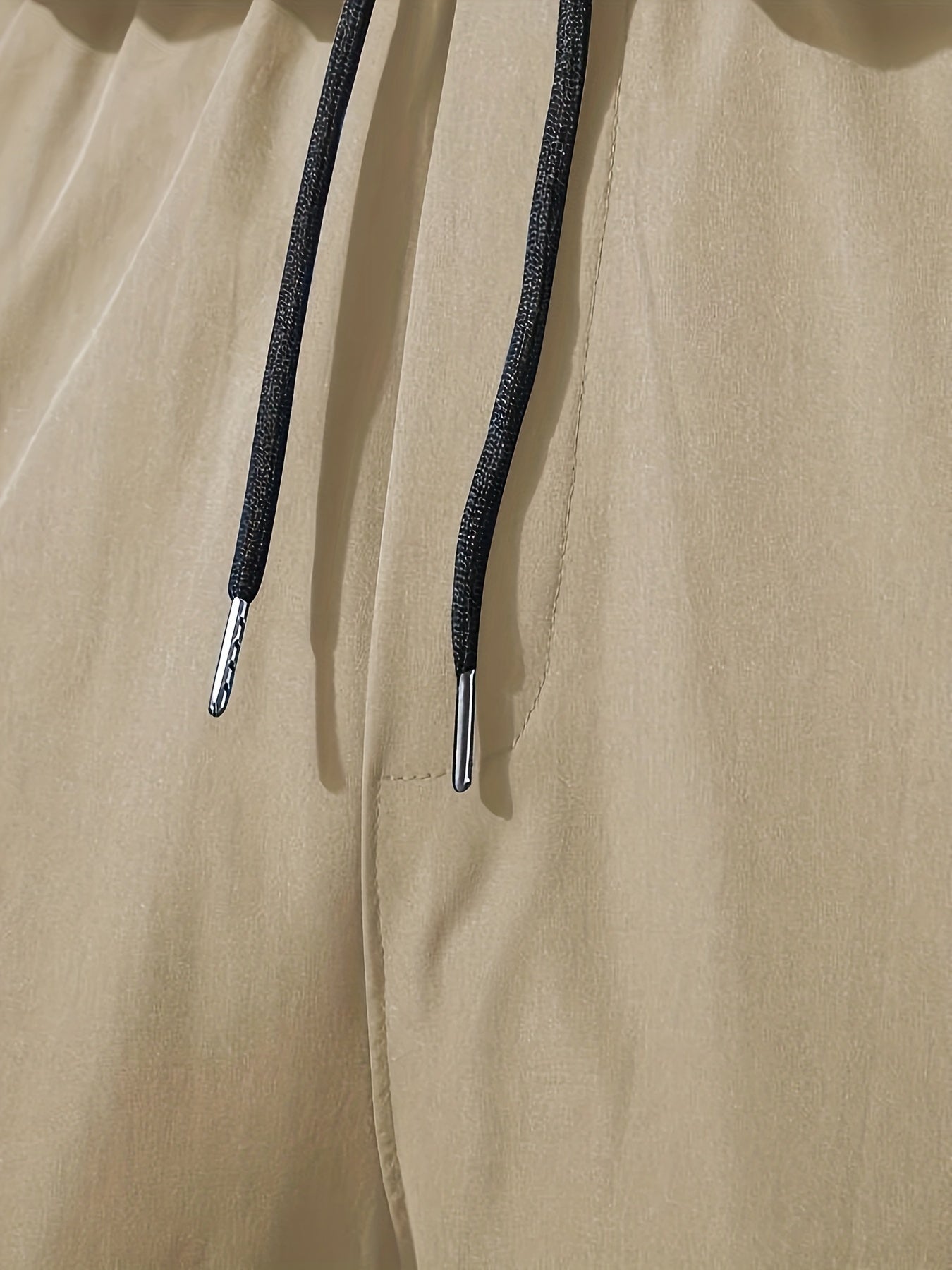 Men's Casual Athletic Cargo Pants - Solid Color, Polyester, Machine Washable with Multiple Pockets