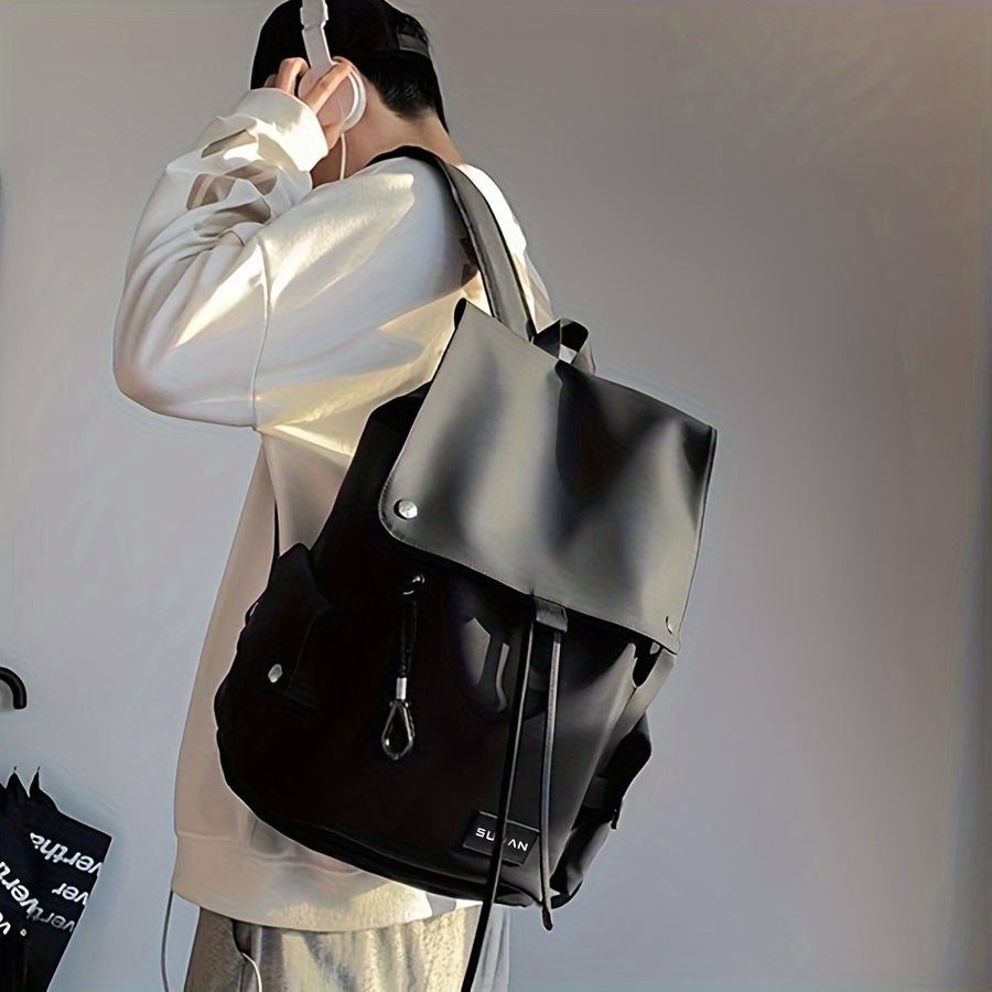 Trendy Large Flap Backpack For Men Women, Campus Stylish Street Style Backpack For High School & College