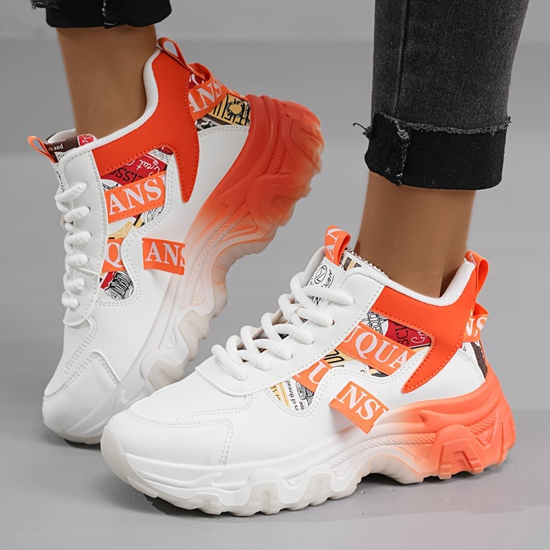 1 Pair Women'S Fashion Sneakers - Lightweight All-Season Running Shoes with Polyurethane Upper, Fabric Inner & Insole, Rubber Sole