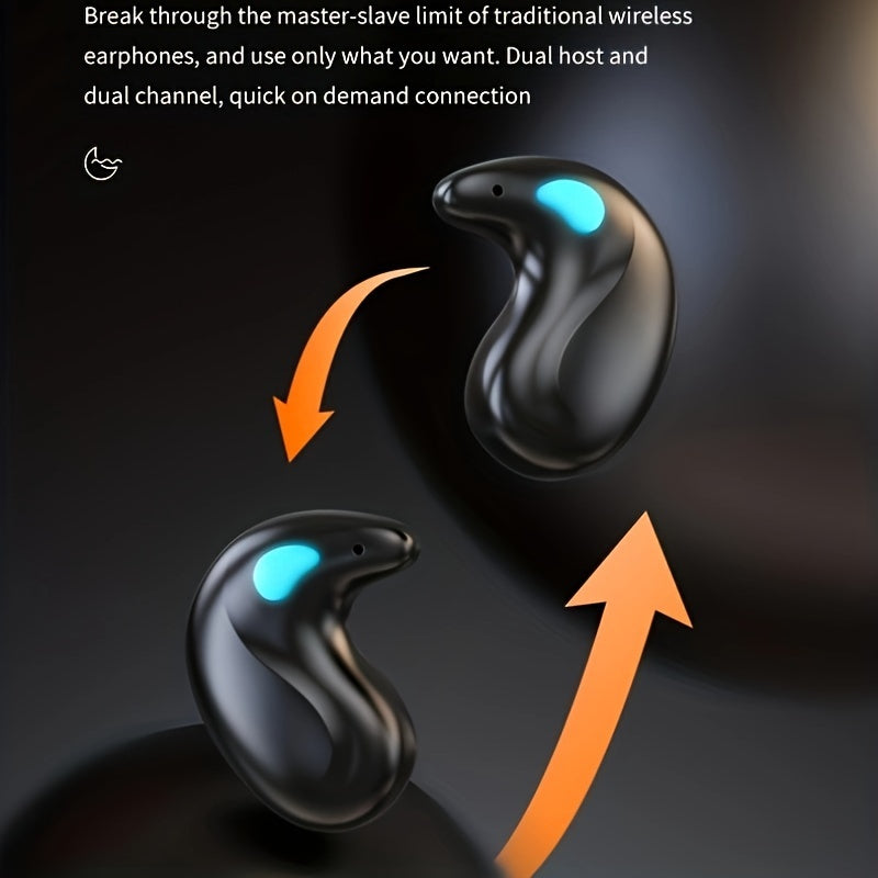 True Wireless in-ear sleep confortable headset music Earbuds video TWS HIFI bass 9D Stereo HD calling Earphones for Android for iPhone Cellphone sport Earpieces smart headphones