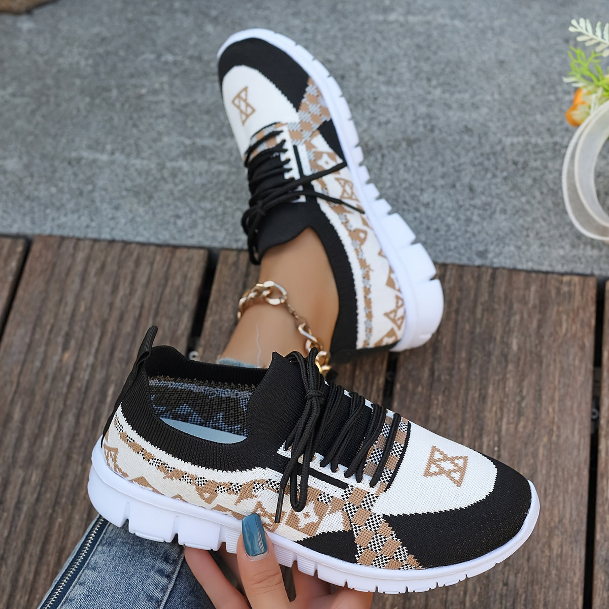 Women's Casual Sneakers Comfort Sport Shoes Fabric Knit Breathable Slip-On All-Season Walking Flats - EVA Sole Non-Slip Athletic Running Footwear - Taizhou North America & Europe Exclusive