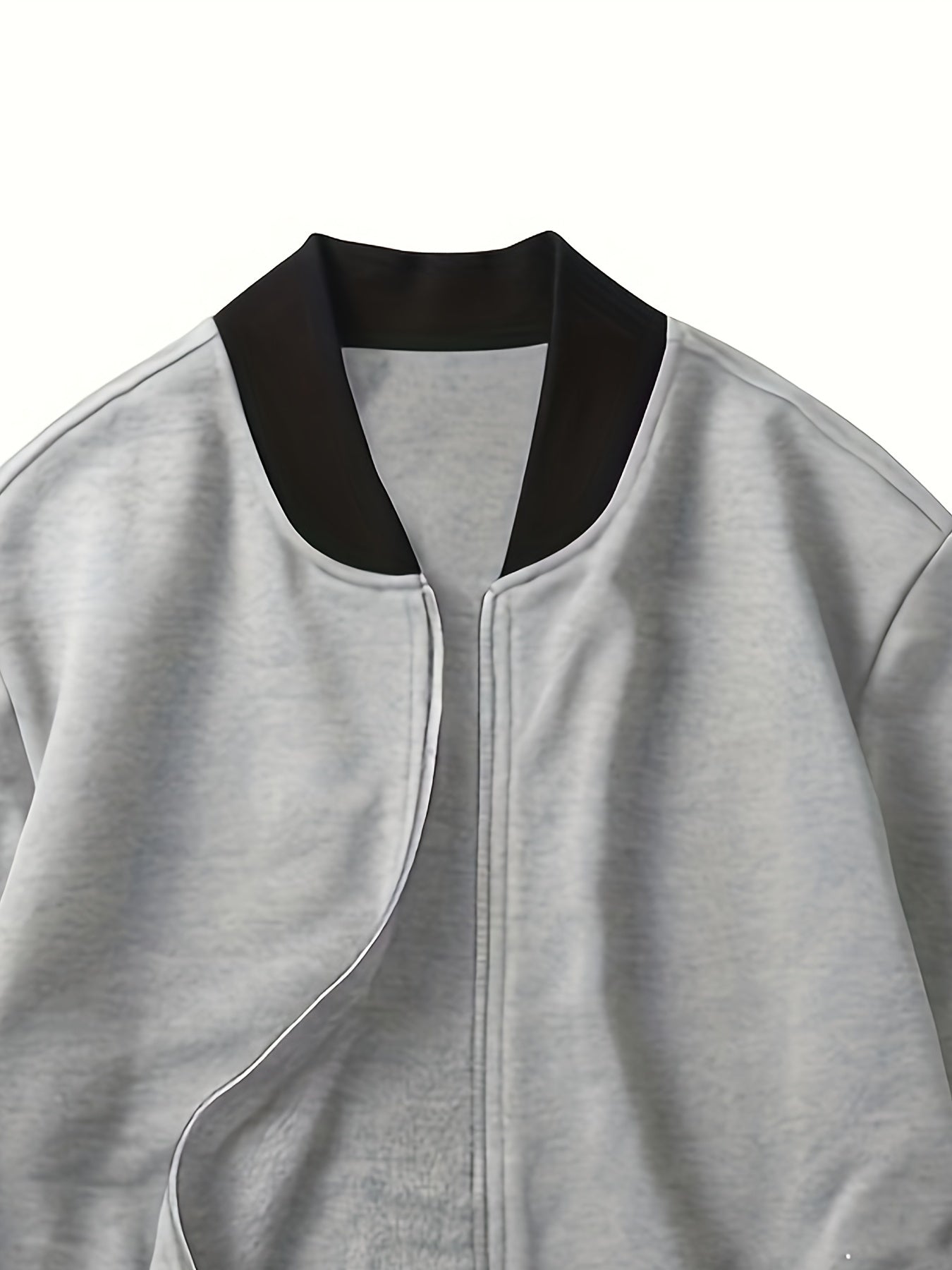 Men's Casual Fashion Suit Set - Polyester, Stand Collar Zip-Up Jacket & Drawstring Pants for Spring/Fall