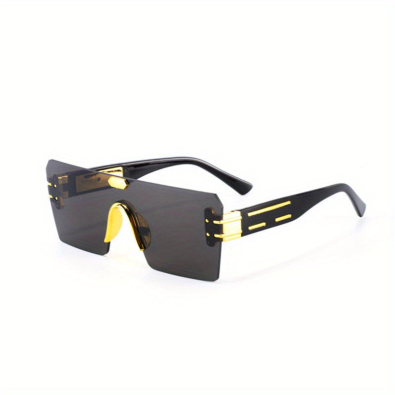 Fashionable Decorative Glasses for Men and Women, High-End Wearing and Matching Eyewear, Frameless Cut Edge Design, Polycarbonate Material, Fashion Glasses