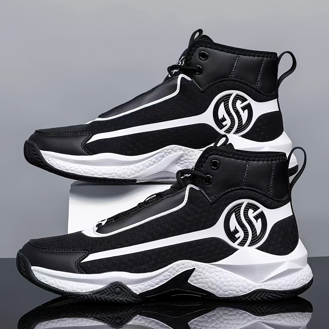 Unisex Fashion Sports Sneakers - Casual Street Athletic Running Shoes with Breathable Fabric Upper, Mid Top Lace-Up, Rubber EVA Sole, All-Season Comfort, Round Toe for Training & Basketball