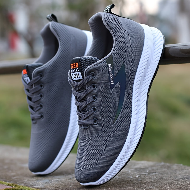 Breathable Men's Athletic Sneakers - Lightweight, Non-Slip Running Shoes with Soft Rubber Sole, Stylish Black Mesh Design for All Seasons, Casual & Sporty Wear, Allseason Footwear, Modern Streetwear, Comfortable Fabric Insole