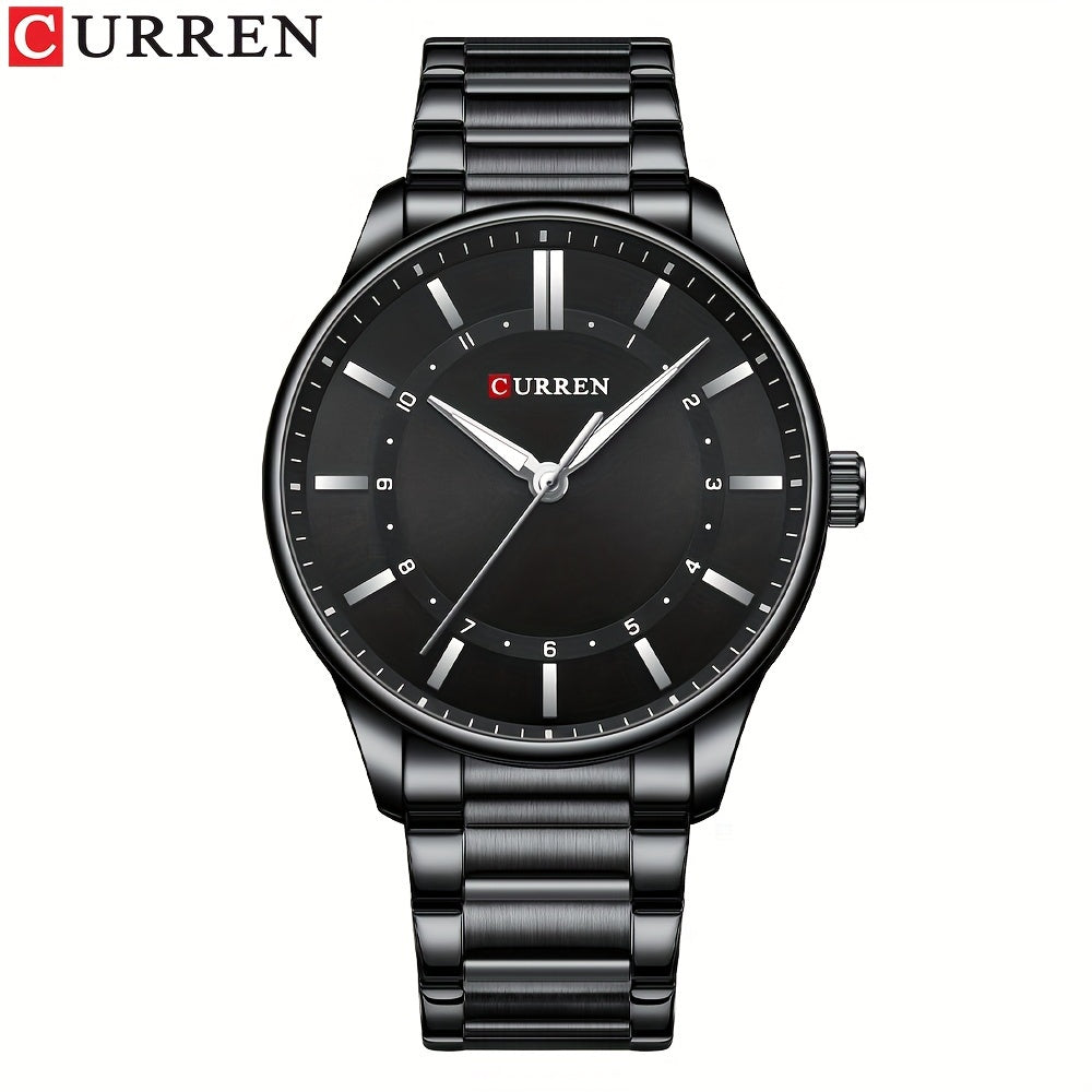 CURREN Men's Watch Gift Stainless Steel Band Simple Business Casual Watch