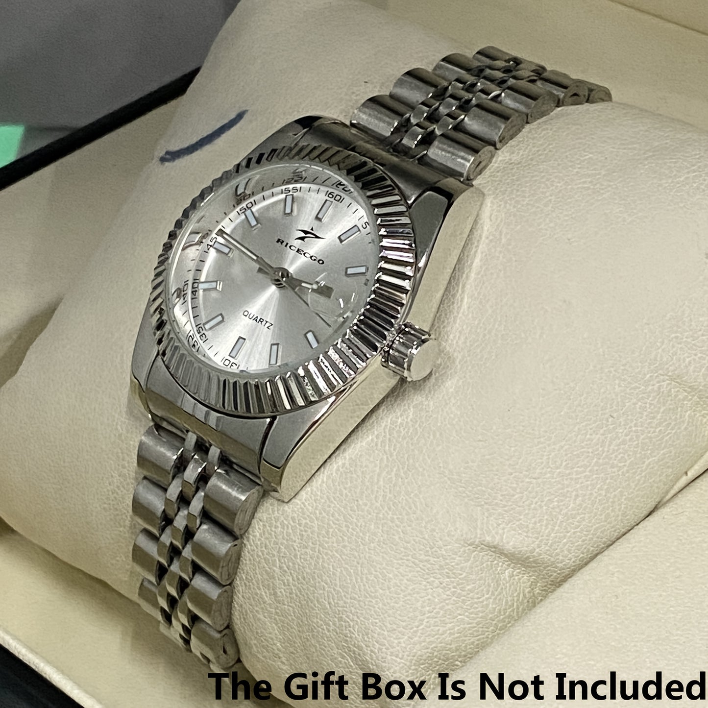 Elegant Women'S Stainless Steel Quartz Watch with Colorful Dial, Alloy Case, and Stainless Steel Strap - Calendar Function, Ideal Gift, Gift Watch|Elegant Timepiece|Hinged Watch Movement