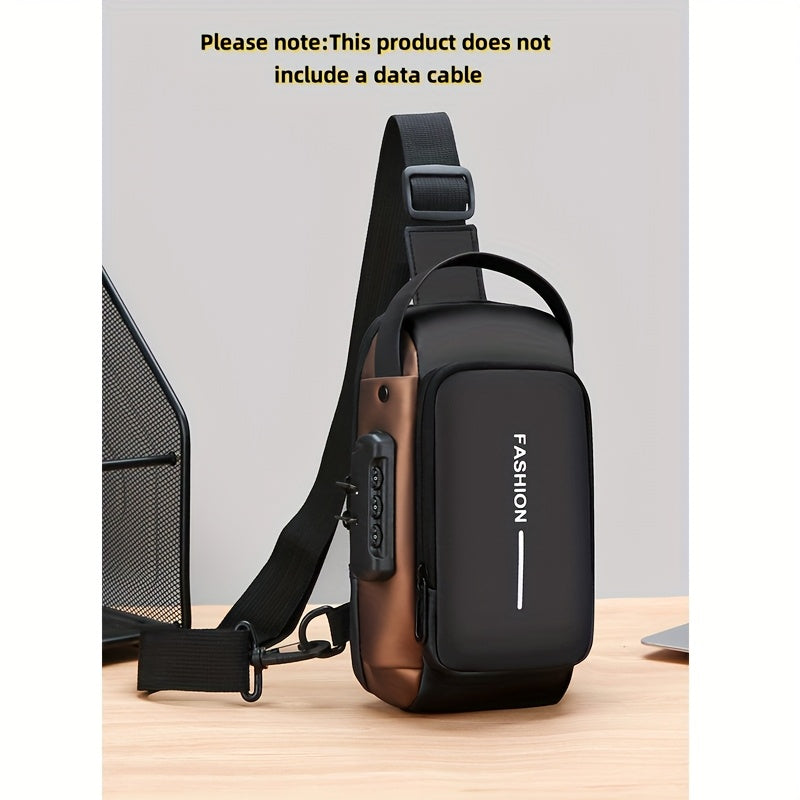 Men'S Crossbody Bag with Password Lock, Anti-Theft Chest Bag, Trendy Casual Sports Shoulder Bag, Large Capacity Crossbody Men'S Bag, Daily Commuting Shoulder Bag