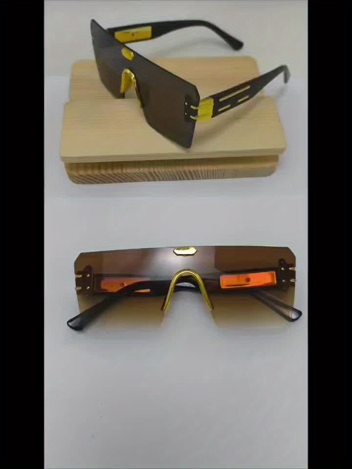 Fashionable Decorative Glasses for Men and Women, High-End Wearing and Matching Eyewear, Frameless Cut Edge Design, Polycarbonate Material, Fashion Glasses