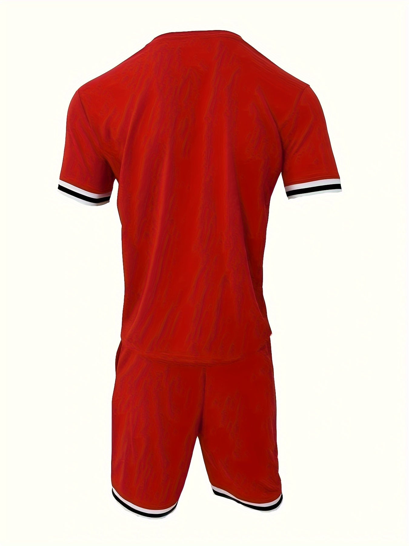 2025 New Casual Men's Set Round Neck Short Sleeve T-Shirt Summer Drawstring Shorts Solid Color Men's Suit