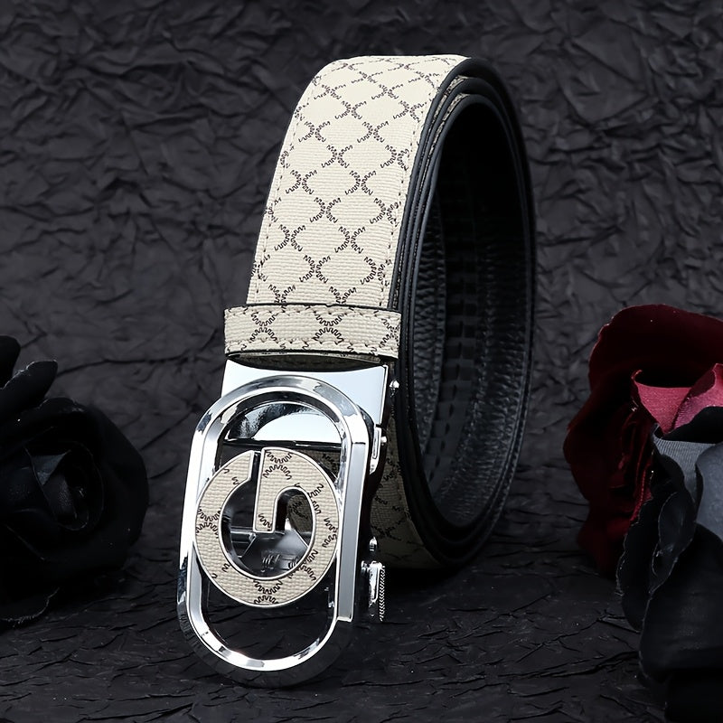 2025 New Automatic Buckle Belt, Versatile Business Casual Luxury Trendy Men's Leather Belt