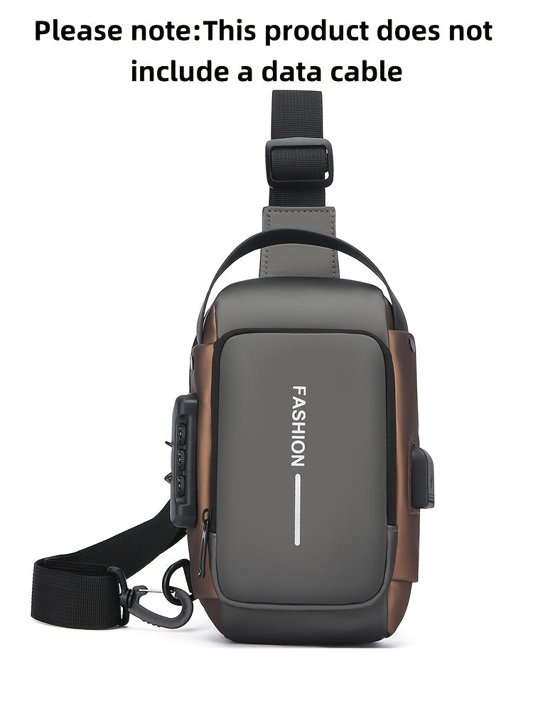 Men'S Crossbody Bag with Password Lock, Anti-Theft Chest Bag, Trendy Casual Sports Shoulder Bag, Large Capacity Crossbody Men'S Bag, Daily Commuting Shoulder Bag