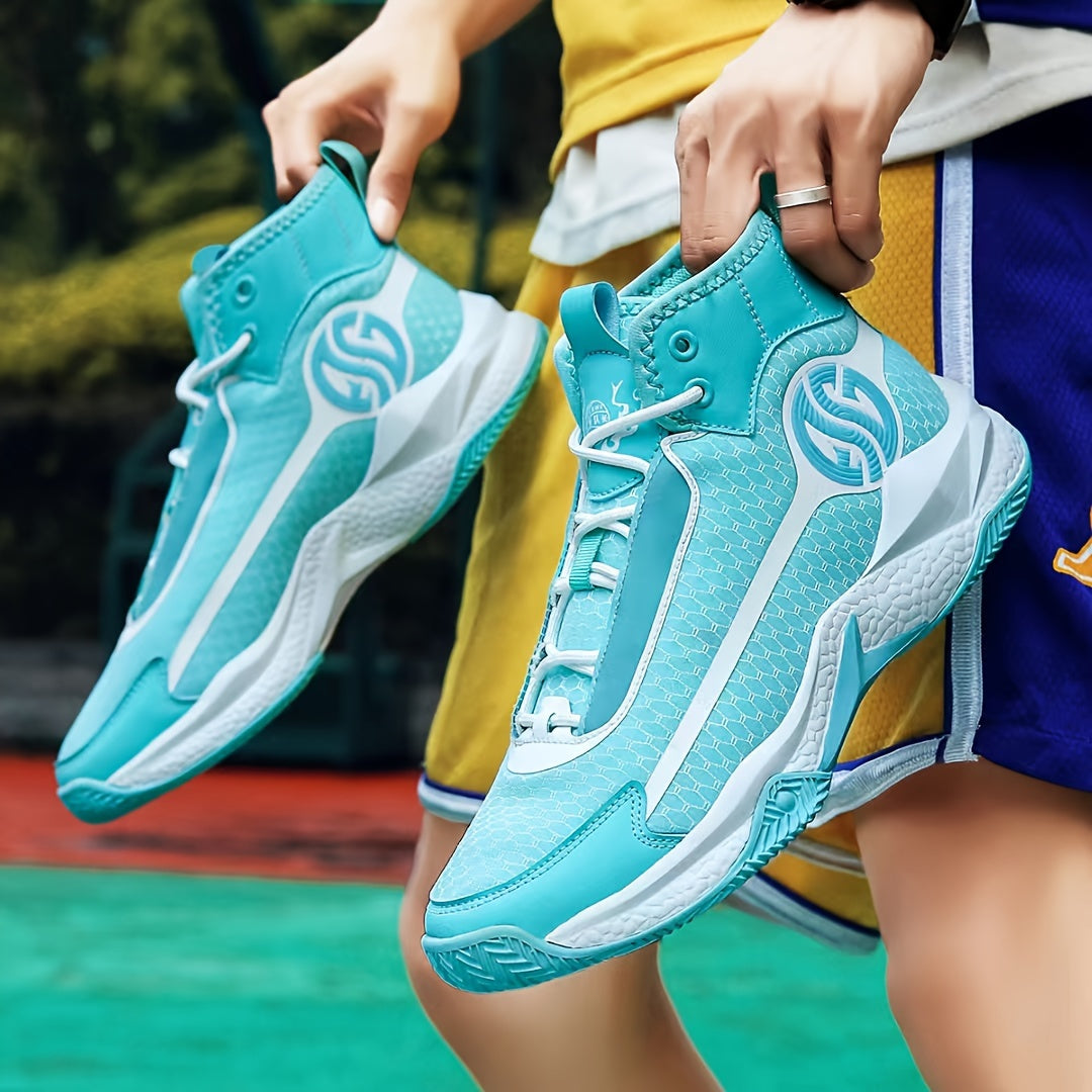 Unisex Fashion Sports Sneakers - Casual Street Athletic Running Shoes with Breathable Fabric Upper, Mid Top Lace-Up, Rubber EVA Sole, All-Season Comfort, Round Toe for Training & Basketball