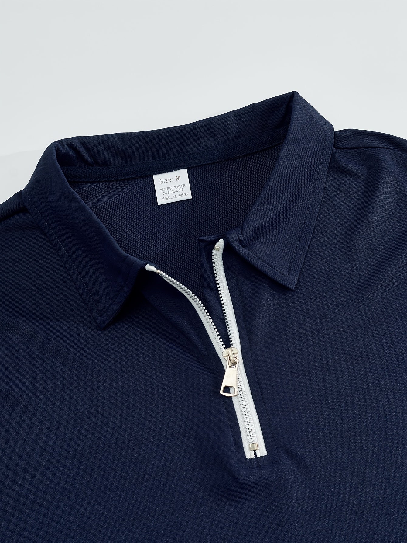 New Spring Fashion Casual Polo Shirt Zipper Men'S Casual Sports Long Pants Short Sleeve Two-Piece Set