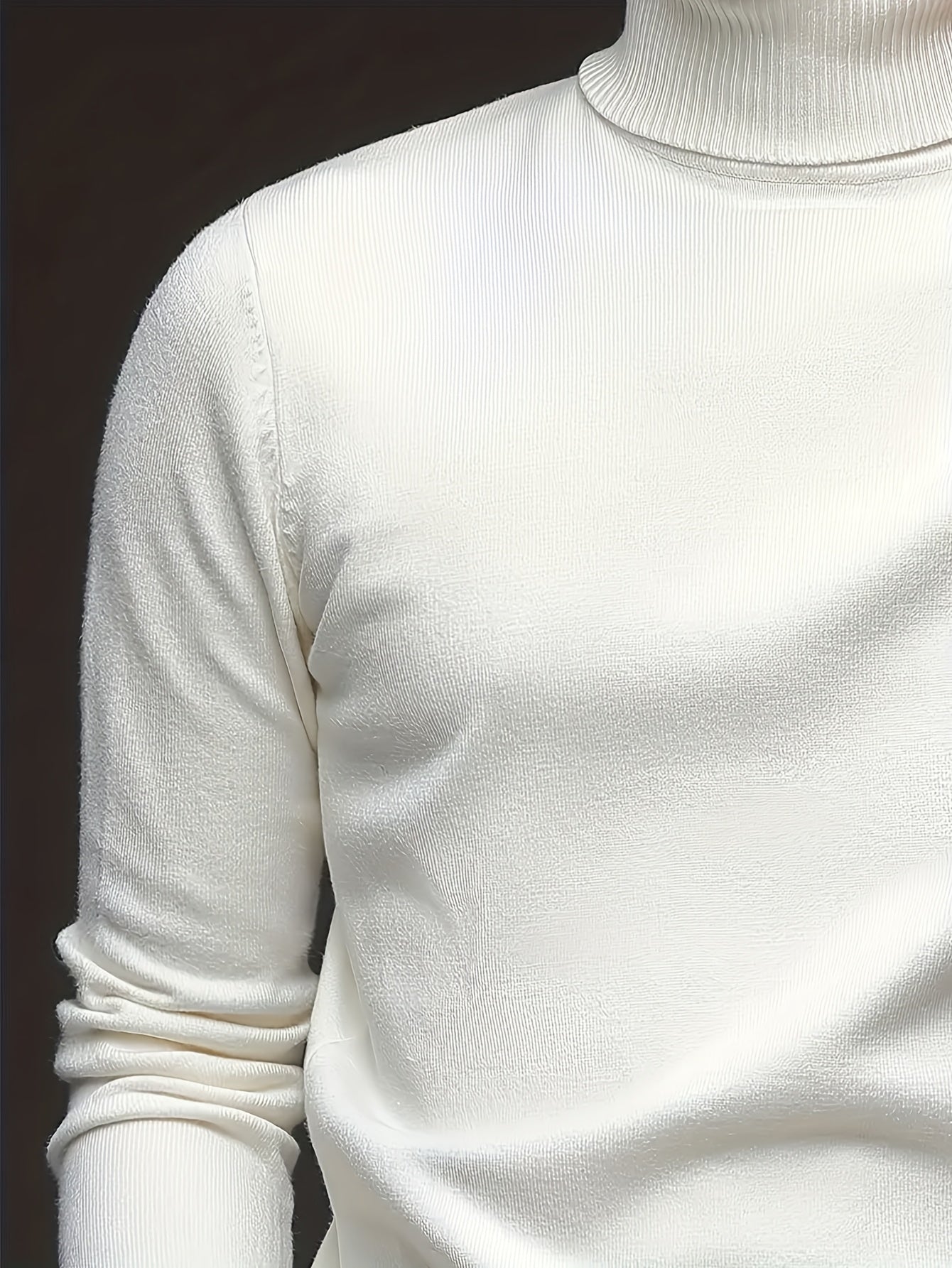Men's Sleek Light Blue Turtleneck Sweater - Casual Knit Pullover with Ribbed Cuffs, Long Sleeves for Fall/Winter, Soft Viscose Blend