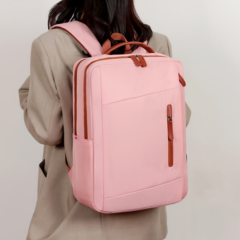 Stylish Lightweight Laptop Backpack - Adjustable Shoulder Straps, Multiple Compartments, USB Charging Port, Perfect for Commuting, School, Travel & Business, Casual Style, Polyester Lining, Secure Zipper Closure, Laptop Carry