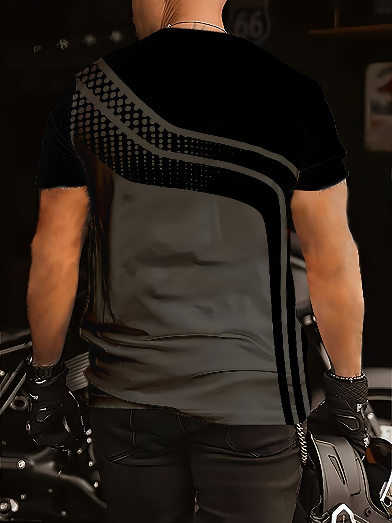 Men'S Stylish Black & Gray Striped T-Shirt - Soft Polyester Fabric, 3D Digital Print Design, Casual Crew Neck, Short Sleeve, Perfect for Summer, Everyday Comfort Tee | Modern Casualwear | Comfortable Fit