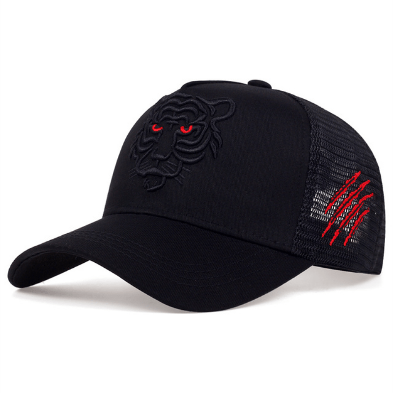 Valentine'S Day New Tiger Embroidered Baseball Cap Summer Recreational Trucker Cap
