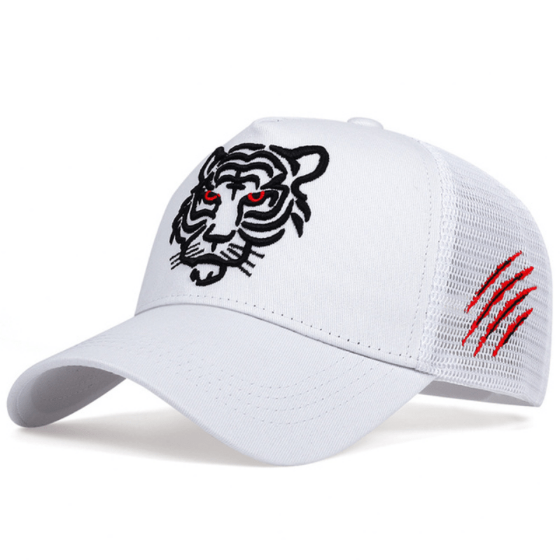 Valentine'S Day New Tiger Embroidered Baseball Cap Summer Recreational Trucker Cap