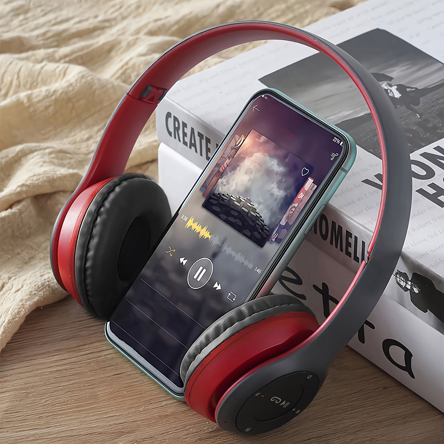 GENAI Wireless Over-Ear Headphones, 20H Playtime, Wireless 5.0, Noise Reduction, Comfortable Padded Ear Cups, Foldable Design for Travel & Home, Perfect Gift for Youngsters, Teens, Adults, Women