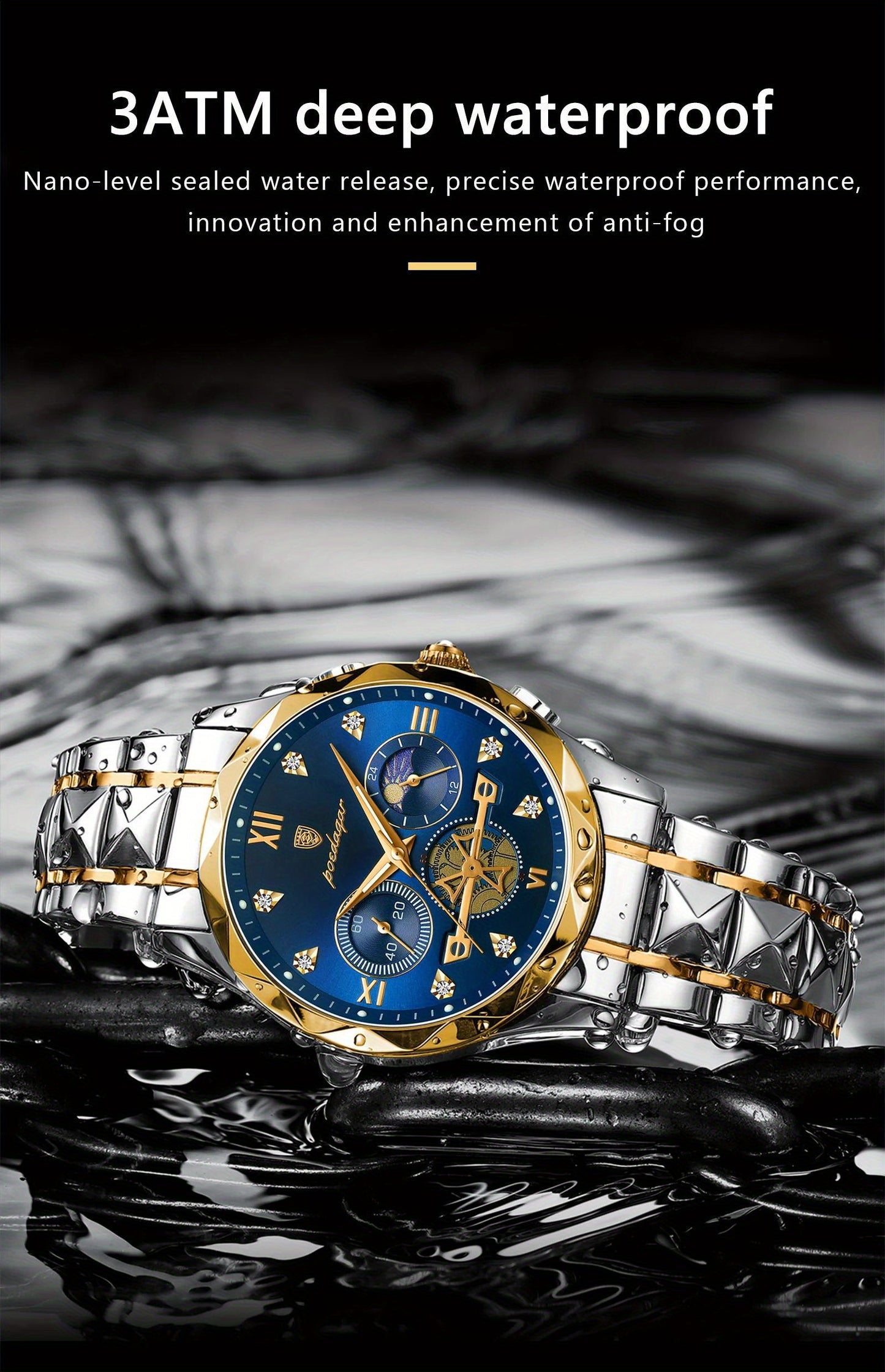 New Luxury Brand Waterproof Stainless Steel Women's And Men's Waterproof Watch, Leisure And Business Multifunctional Chronograph, Best Men's And Women's Gift Watch