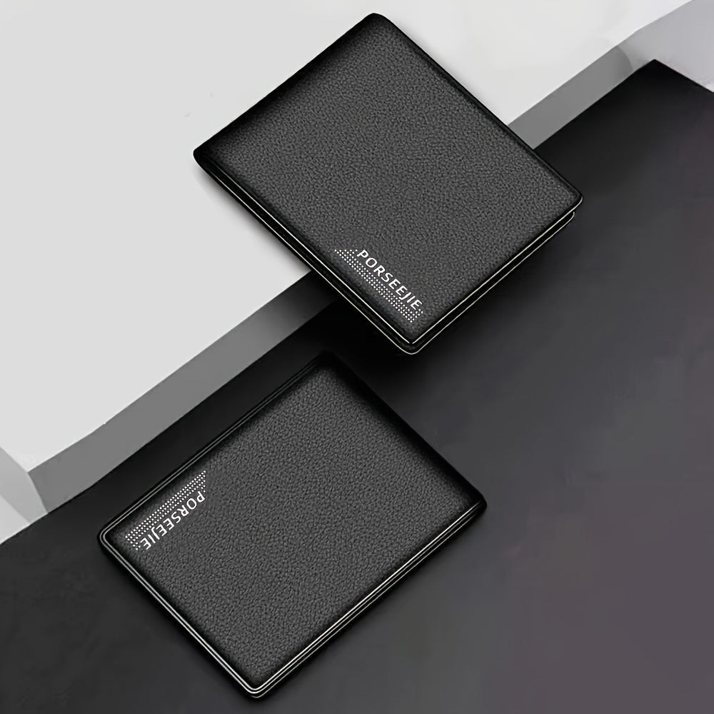 Men's PU Leather Wallet with Coin Pouch, Casual Style, Large Capacity, Ideal for Travel and Gifts - 1 Piece