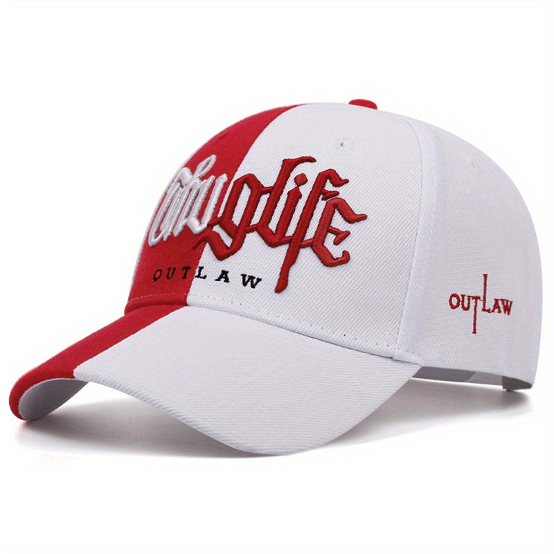 Outlaw Embroidered Unisex Baseball Cap, 100% Polyester, Adjustable Buckle Closure, Packable, Woven, Holiday Theme, Fitted for Graduation - Mixed Color