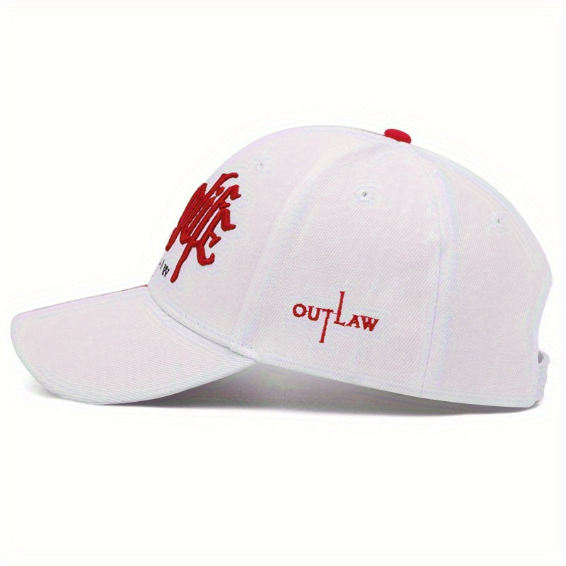 Outlaw Embroidered Unisex Baseball Cap, 100% Polyester, Adjustable Buckle Closure, Packable, Woven, Holiday Theme, Fitted for Graduation - Mixed Color
