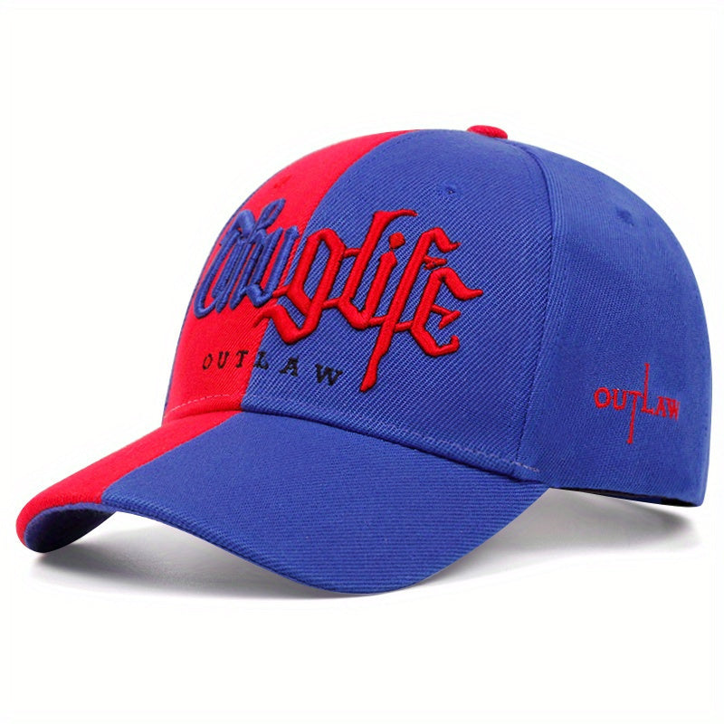 Outlaw Embroidered Unisex Baseball Cap, 100% Polyester, Adjustable Buckle Closure, Packable, Woven, Holiday Theme, Fitted for Graduation - Mixed Color