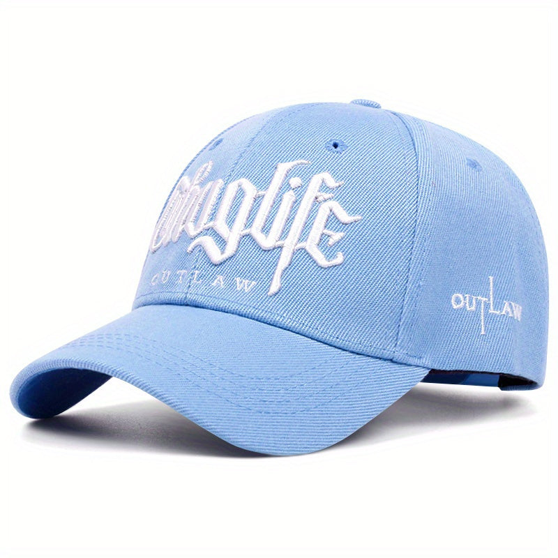 Outlaw Embroidered Unisex Baseball Cap, 100% Polyester, Adjustable Buckle Closure, Packable, Woven, Holiday Theme, Fitted for Graduation - Mixed Color