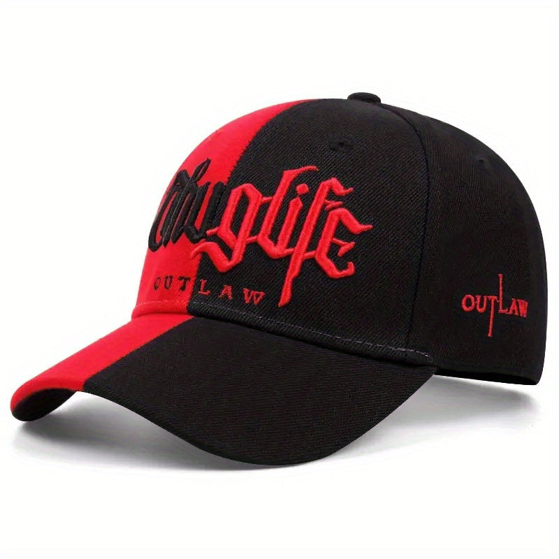 Outlaw Embroidered Unisex Baseball Cap, 100% Polyester, Adjustable Buckle Closure, Packable, Woven, Holiday Theme, Fitted for Graduation - Mixed Color