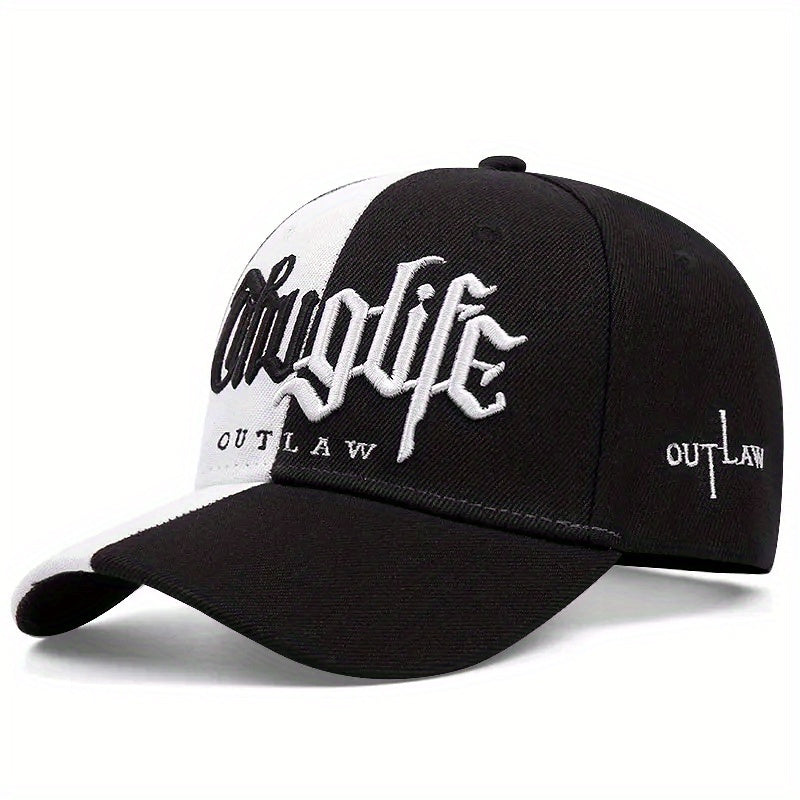 Outlaw Embroidered Unisex Baseball Cap, 100% Polyester, Adjustable Buckle Closure, Packable, Woven, Holiday Theme, Fitted for Graduation - Mixed Color